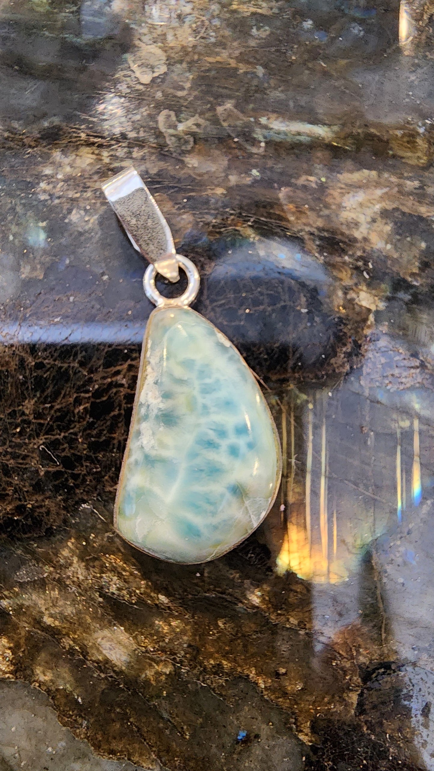 High Quality Larimar Pendant 925 Silver Pendant
