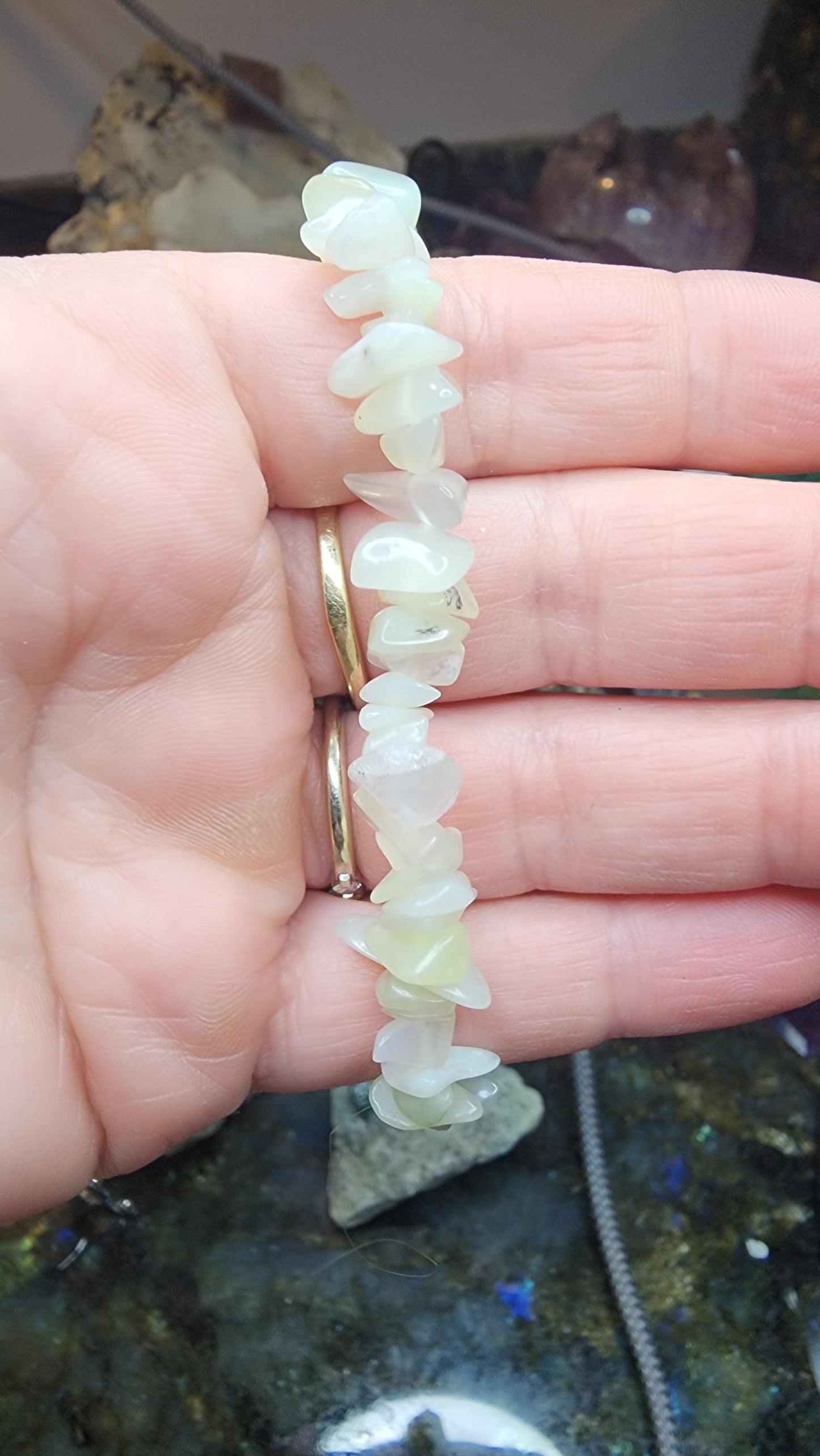 Green Calcite Chip Bracelet
