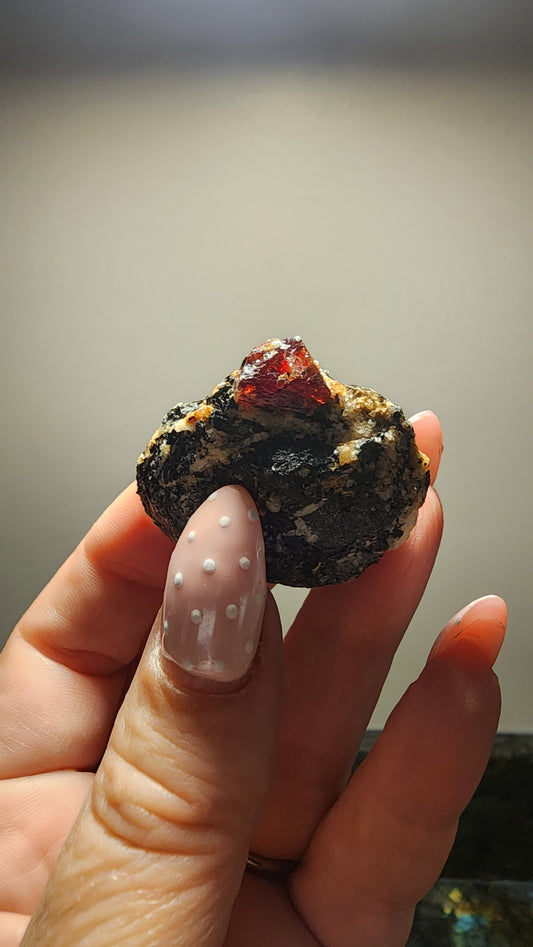 Red Zircon on Matrix B70