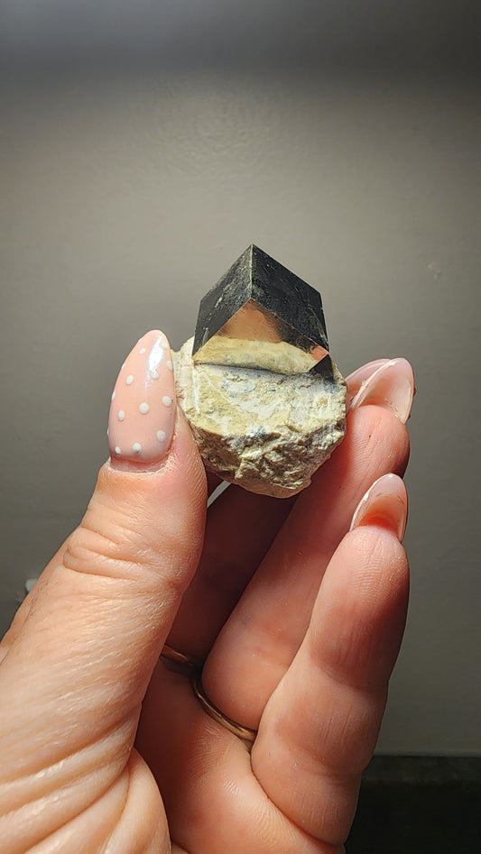 Flawless Pyrite Cube on Matrix $60