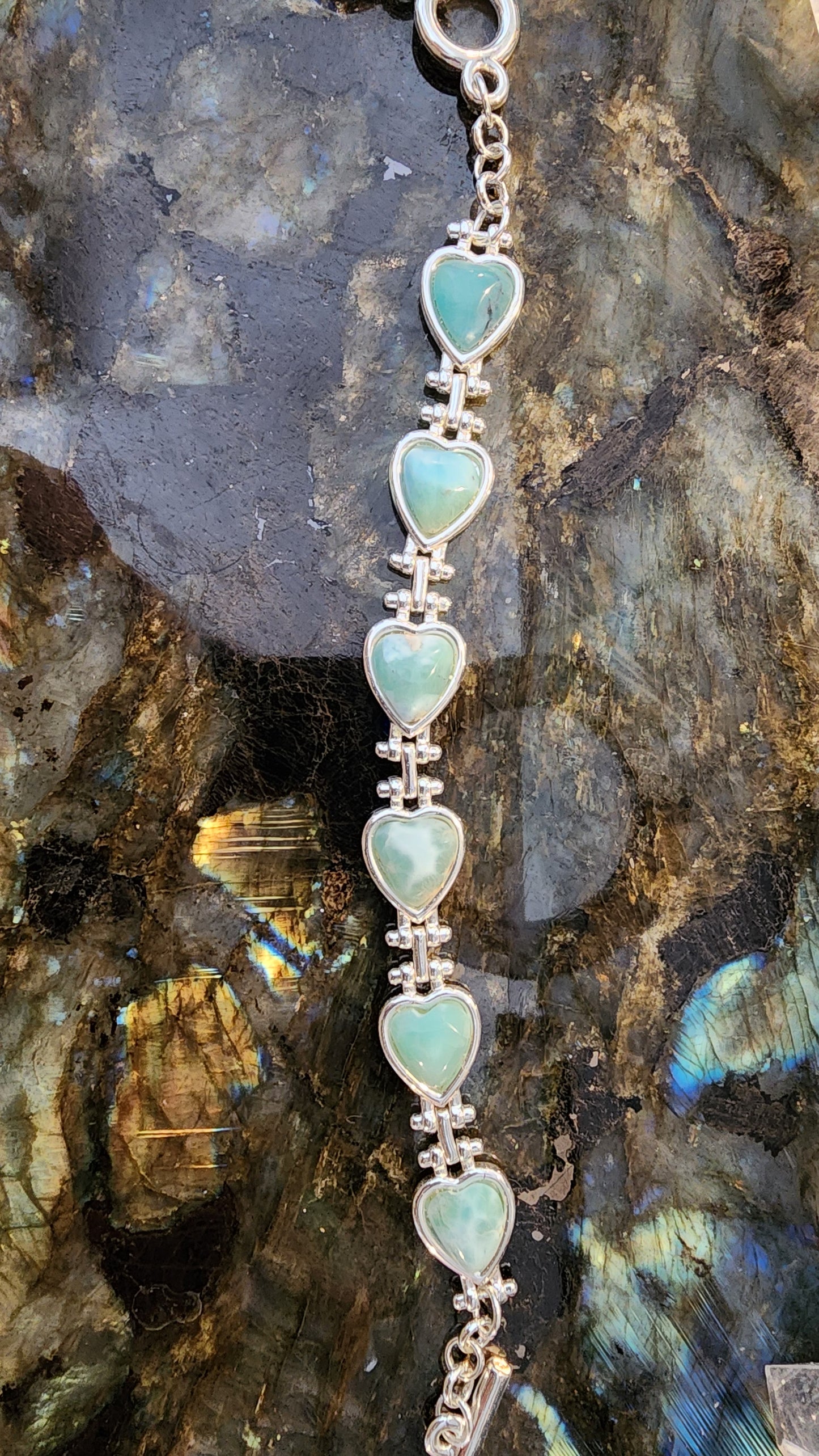 High Quality Larimar Bracelet 925 Silver Plated