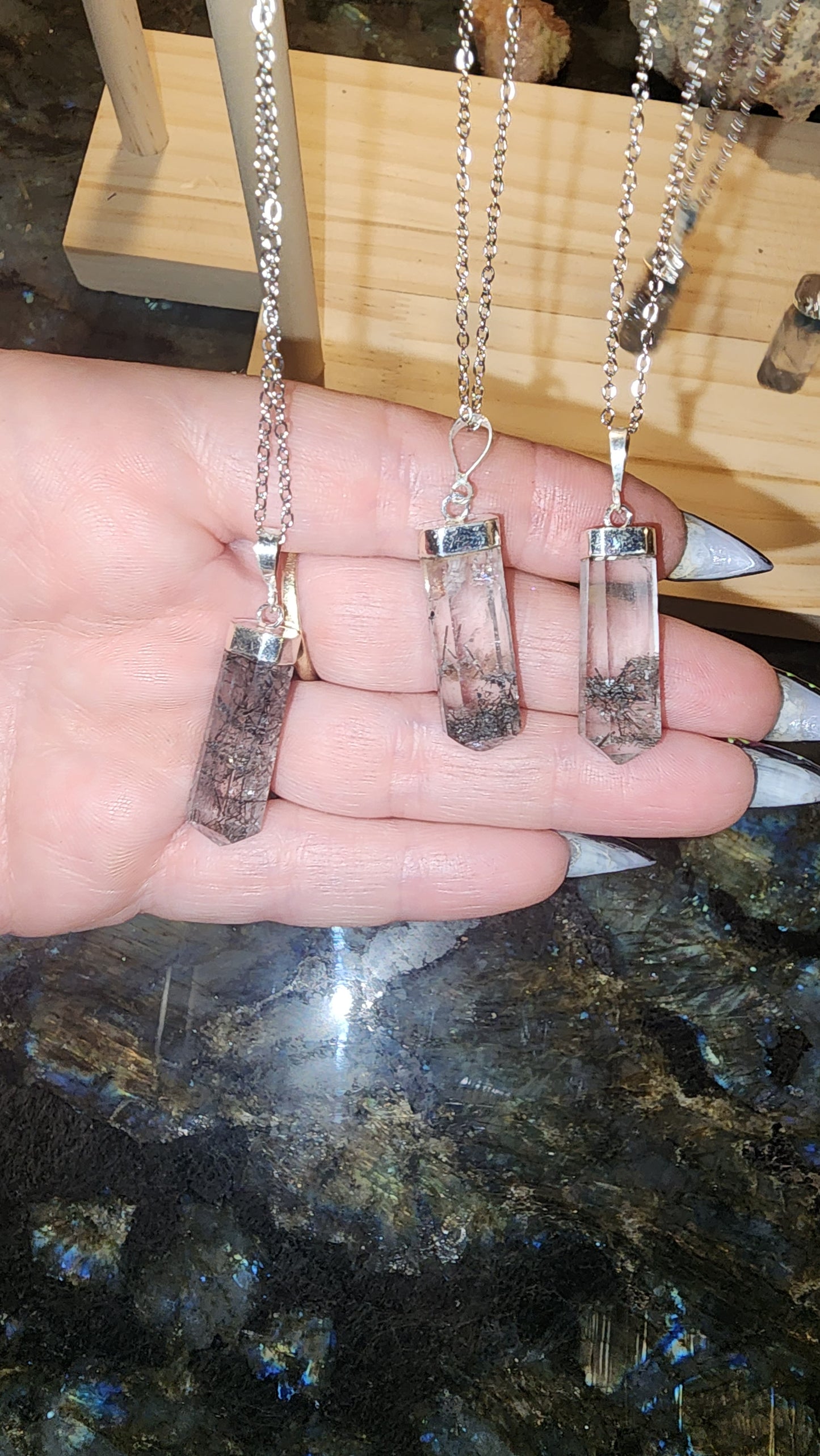 Tourmaline in Quartz Pendant