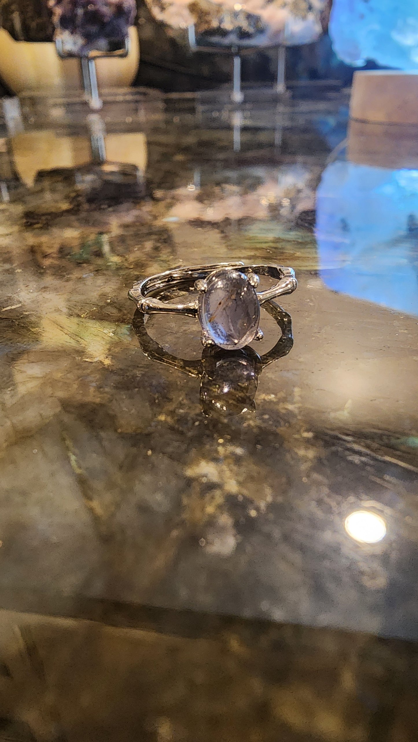 Iolite and Base Metal Ring