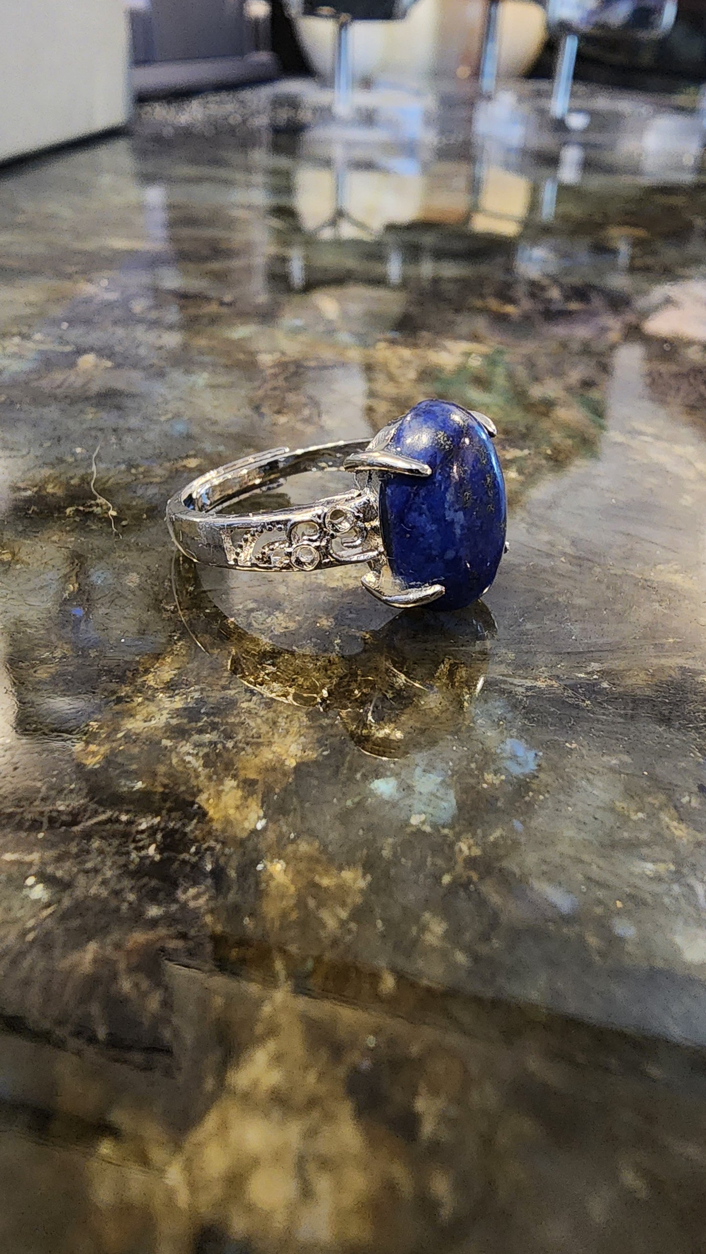 Lapis Lazuli and Base Metal Ring