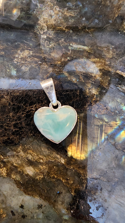 High Quality Larimar Pendant 925 Silver