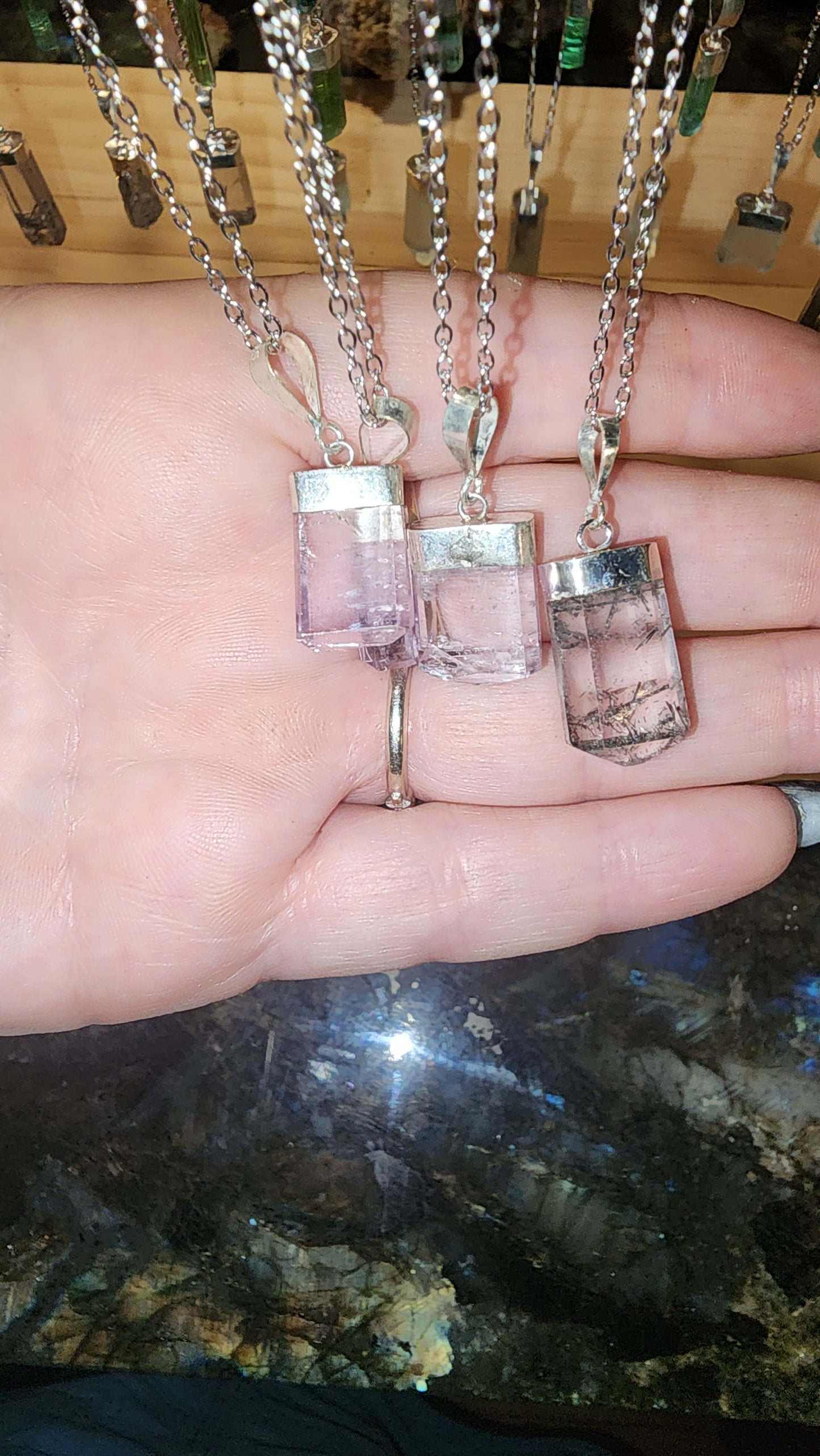 Mixed Kunzite Pendant