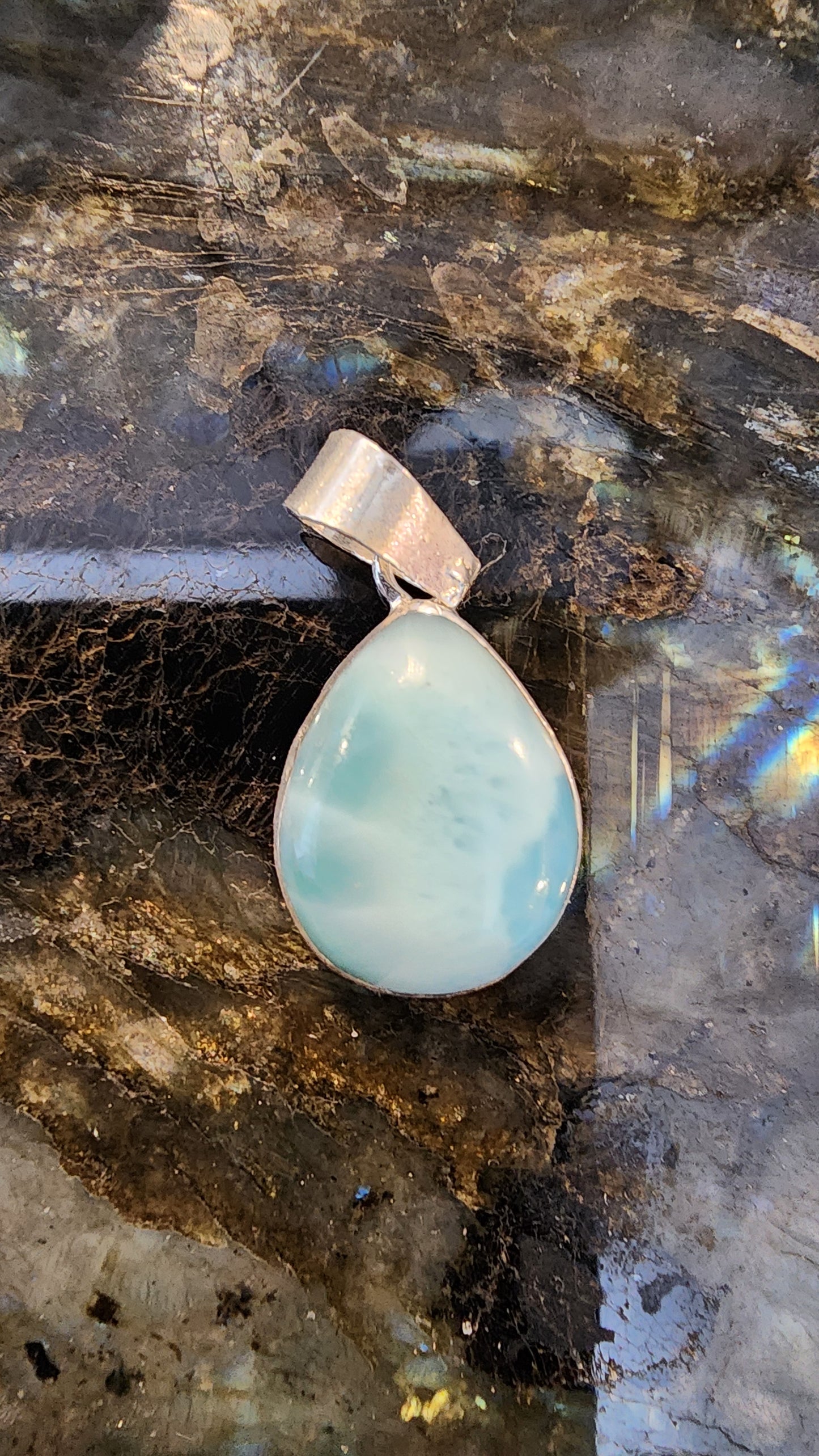 High Quality Larimar Pendant 925 Silver Pendant