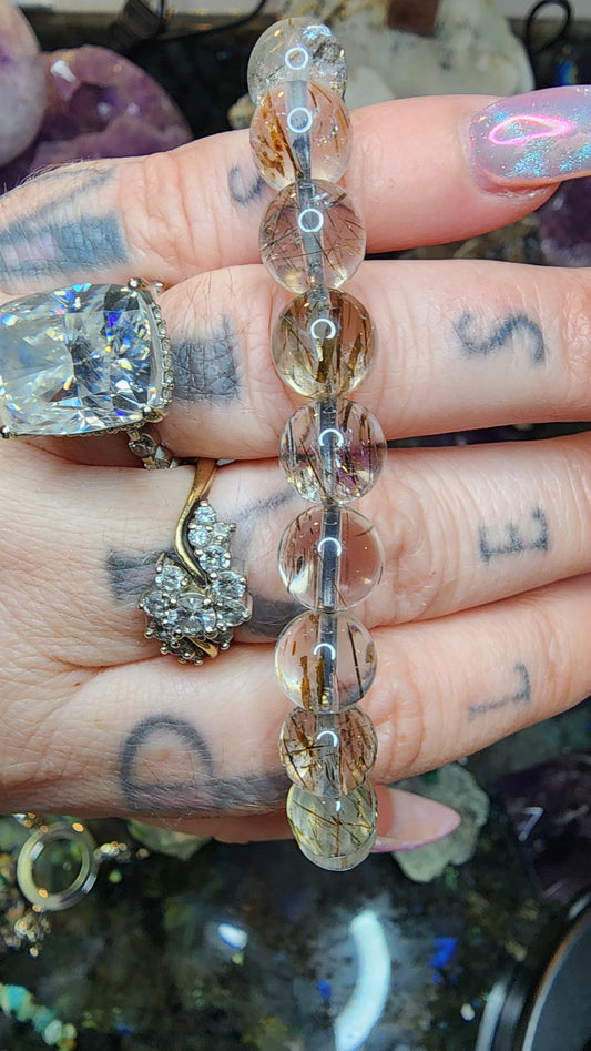 Highest Quality 8mm Rutile in Quartz Bracelet