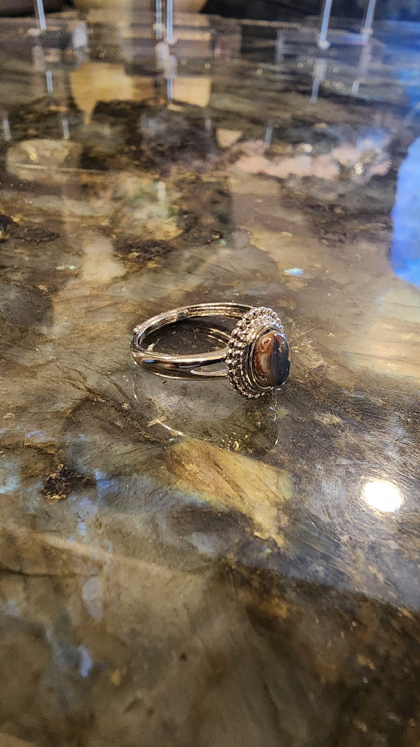 Pietersite and Base Metal Ring