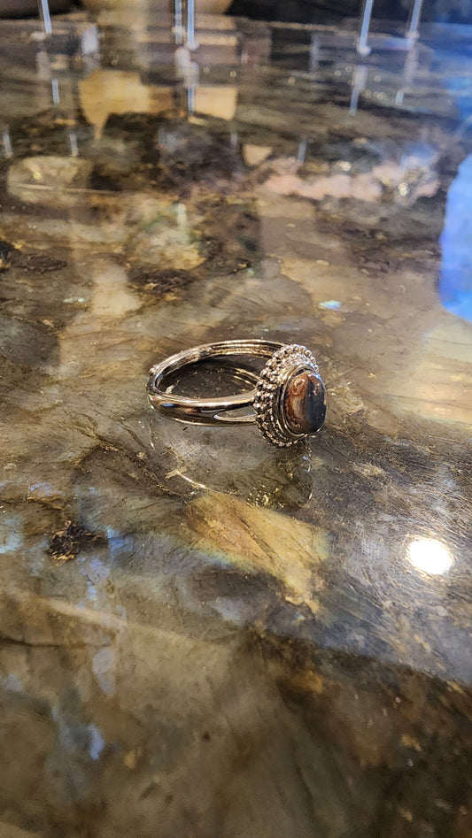 Pietersite and Base Metal Ring