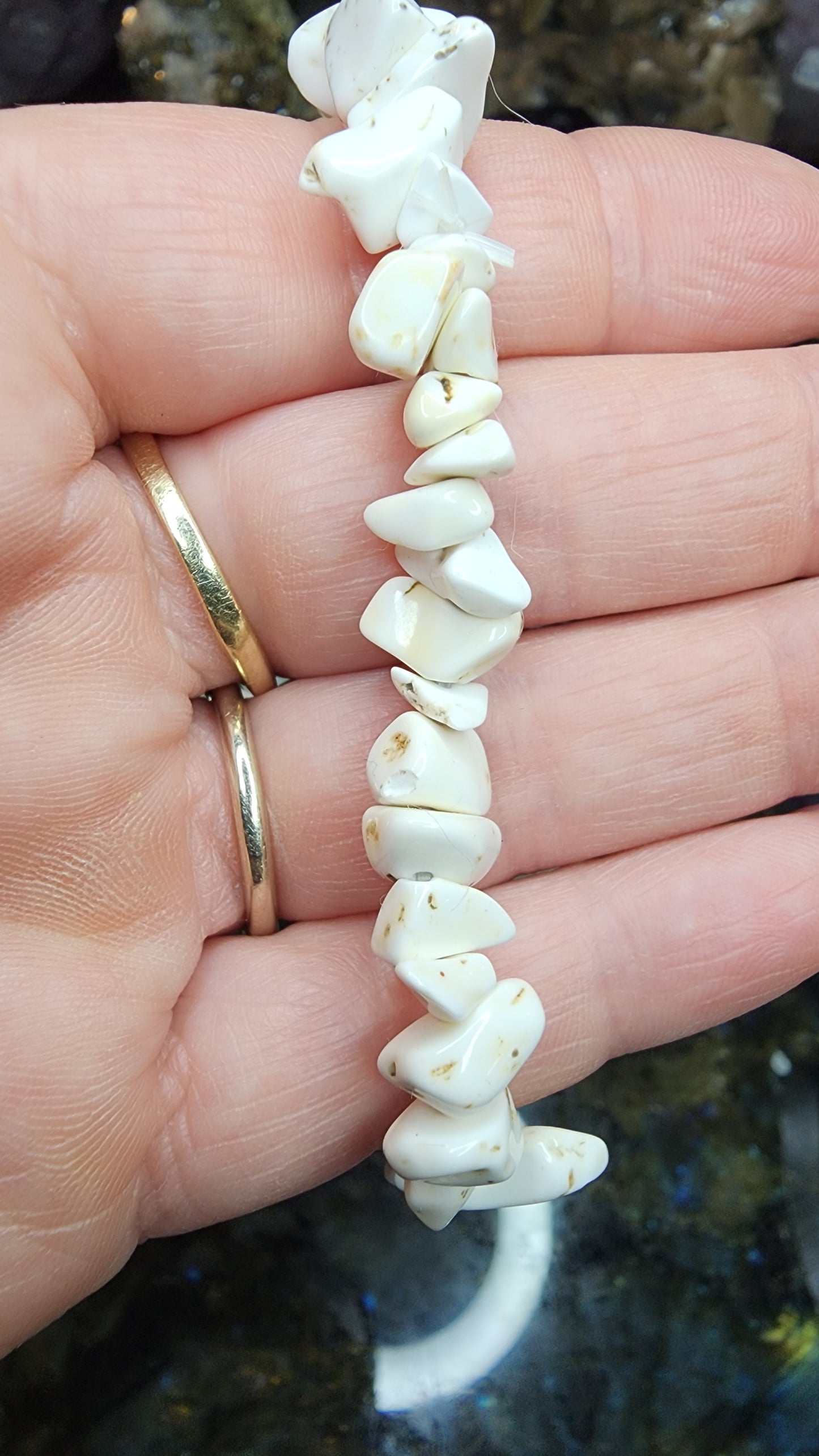 White Jasper Chip Bracelet