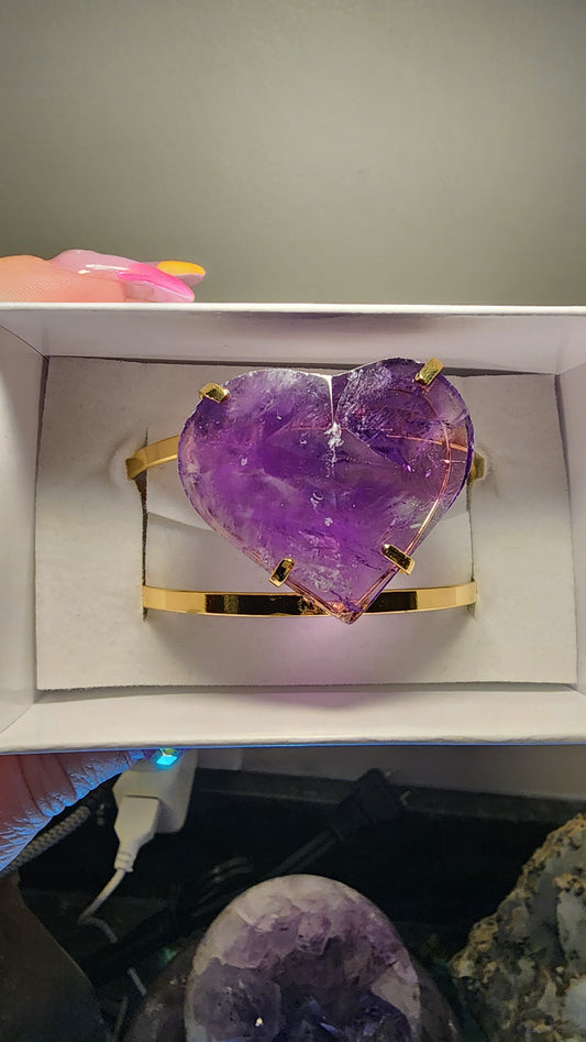 Faceted Amethyst Bangle Bracelet