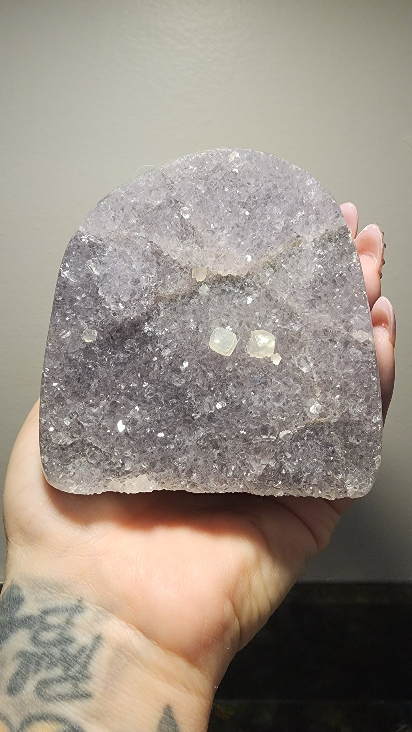 Mini Purple Amethyst Cathedral with Calcite C80